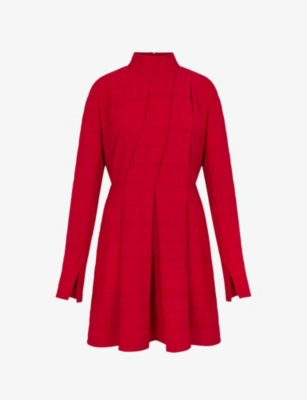 aligne red dress ALIGNE Peplum Satin Party Dress - Red