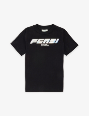 FENDI Iridescent logo cotton jersey T shirt 4 12 years Selfridges