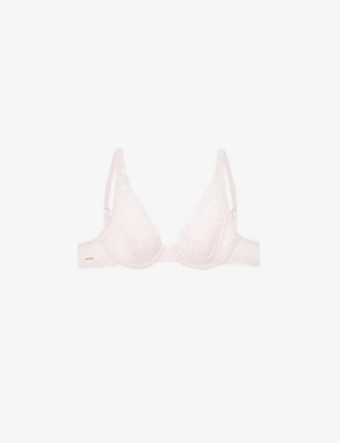 CHANTELLE CHANTELLE WOMEN'S 0IF PORCELAIN PINK DAY TO NIGHT SCALLOPED-EDGE STRETCH-LACE BRA,63781251