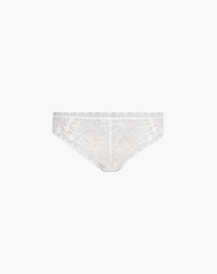 Chantelle Day To Night Mid-rise Lace Briefs In 0if Porcelain Pink