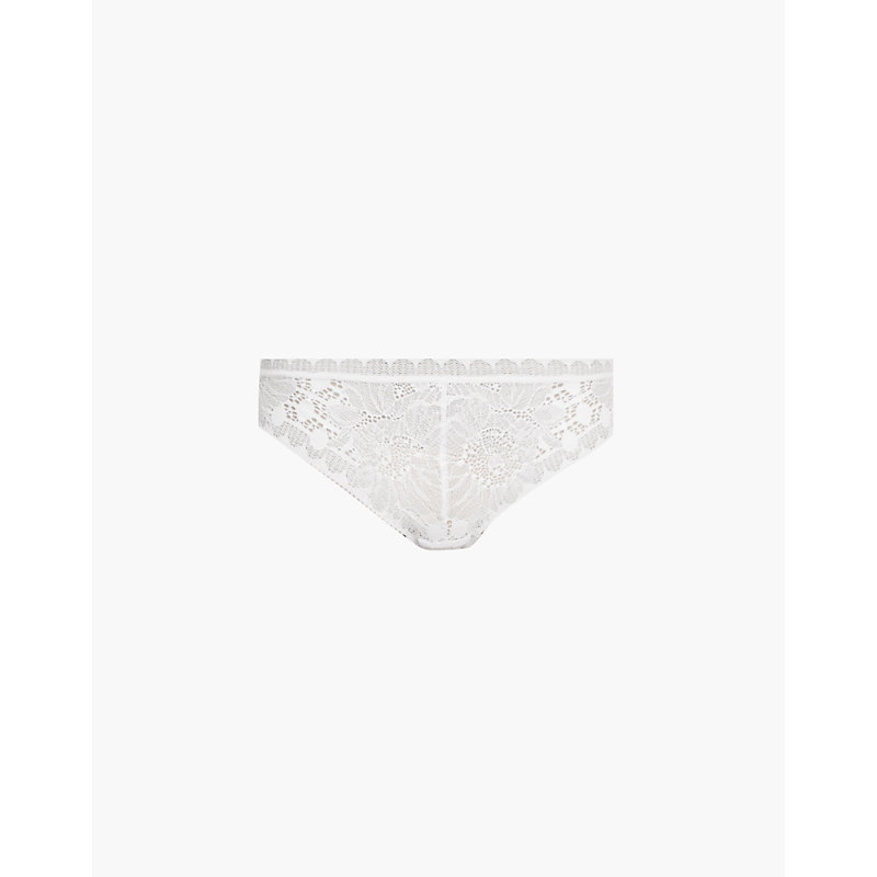 Chantelle Day To Night Mid-rise Lace Briefs In 0if Porcelain Pink