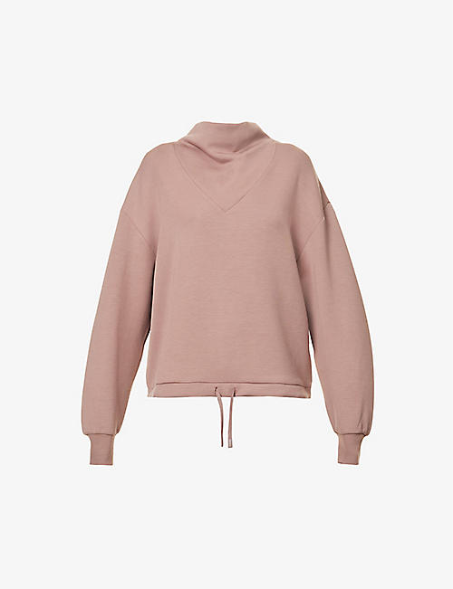 VARLEY: Betsy dropped-shoulder stretch-woven sweatshirt