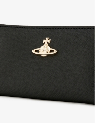 Orb-plaque Saffiano leather wallet, Vivienne Westwood