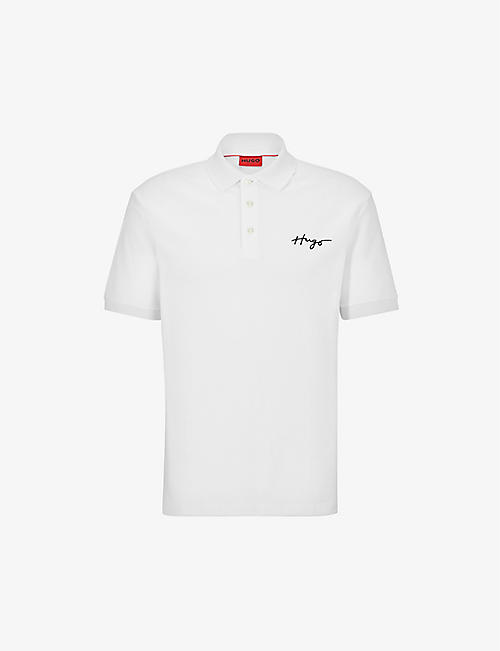 HUGO: Leisure logo-embroidered cotton-piqué polo shirt