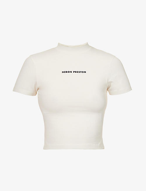 HERON PRESTON: Baby slim-fit round-neck cropped T-shirt