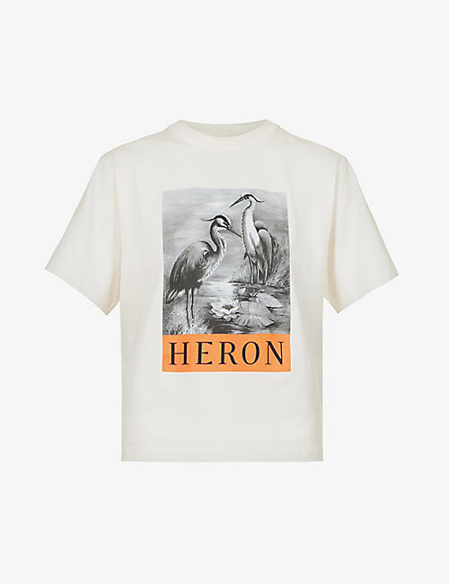 HERON PRESTON: Graphic-print regular-fit cotton T-shirt