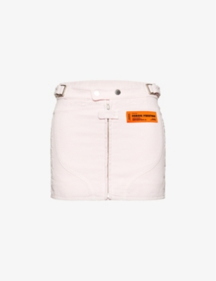 Heron Preston Motorbike Canvas Miniskirt In Pink Pink