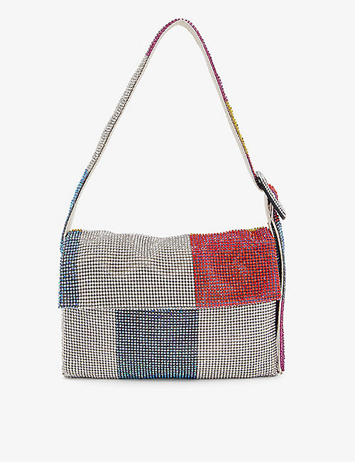 BENEDETTA BRUZZICHES: Vitty La Mignon patchwork mesh shoulder bag