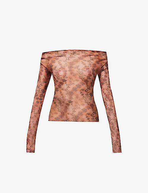 KNWLS: Clavicle abstract-pattern mesh top