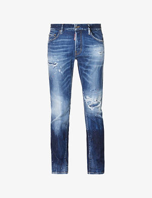 informatie slaaf Vernietigen DSQUARED2 - Skater distressed slim-leg stretch-denim jeans | Selfridges.com