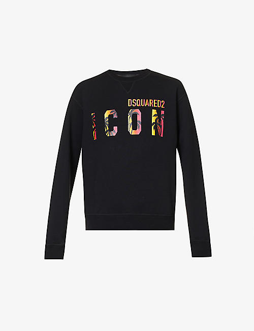 DSQUARED2: Icon branded-print cotton-jersey sweatshirt