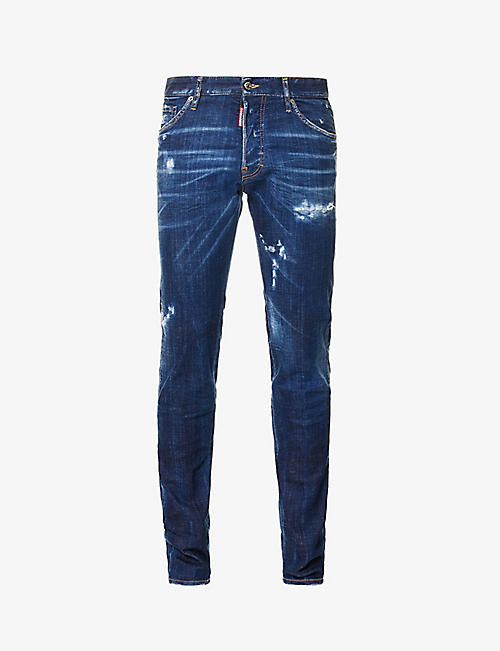 DSQUARED2: Cool Guy distressed straight-leg stretch-denim jeans