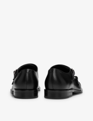 BOSS Double-strap leather monk shoes