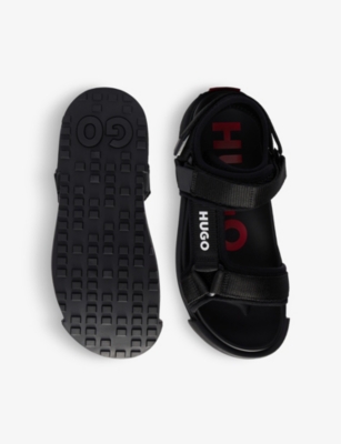 HUGO Logo-print chunky-sole woven sandals