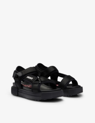 HUGO Logo-print chunky-sole woven sandals