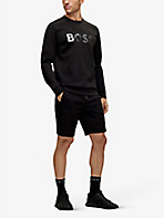 BOSS: Athleisure logo-print cotton-blend sweatshirt