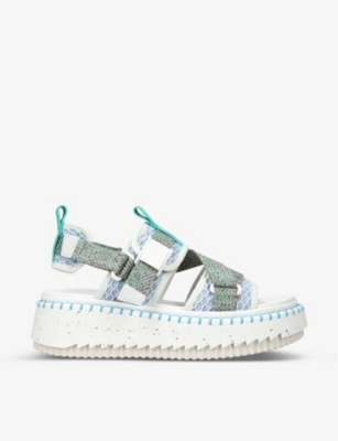 CHLOE Lilli platform woven sandals Selfridges