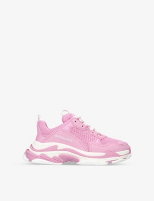 Balenciaga Kids' Triple S Lace-up Sneakers In Pale Pink