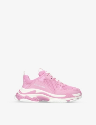 Shop Balenciaga Girls Pale Pink Kids Triple S Mesh Trainers 3-8 Years