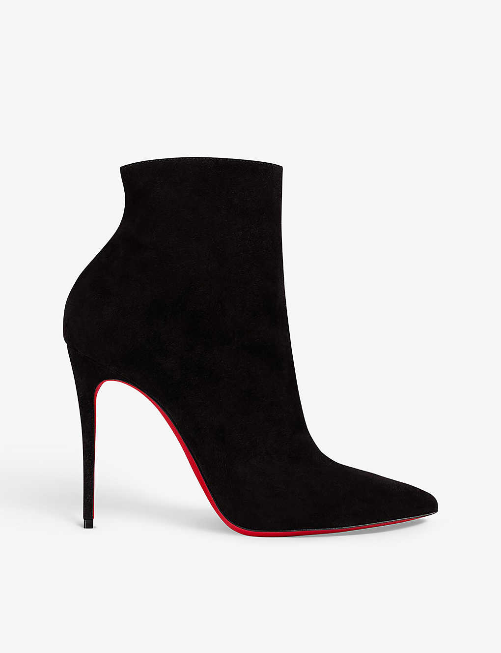 Shop Christian Louboutin Women's Black So Kate 100 Suede Heeled Ankle Boots