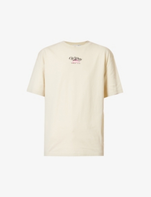 Cotton jersey T-shirt in off white