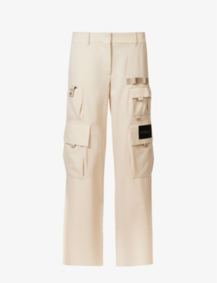 Off-white Toybox Wide-leg Cargo Trousers In Sand