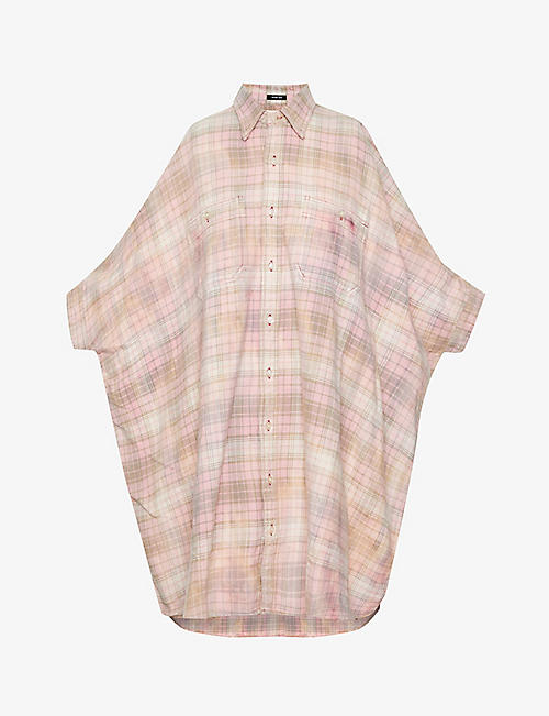 R13: Checked oversized cotton shirt