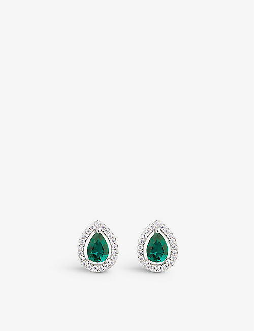 CARAT LONDON: Emilie sterling-silver and cubic zirconia earrings