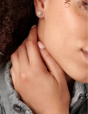 CARAT LONDON: Gwyn sterling-silver and cubic zirconia stud earrings