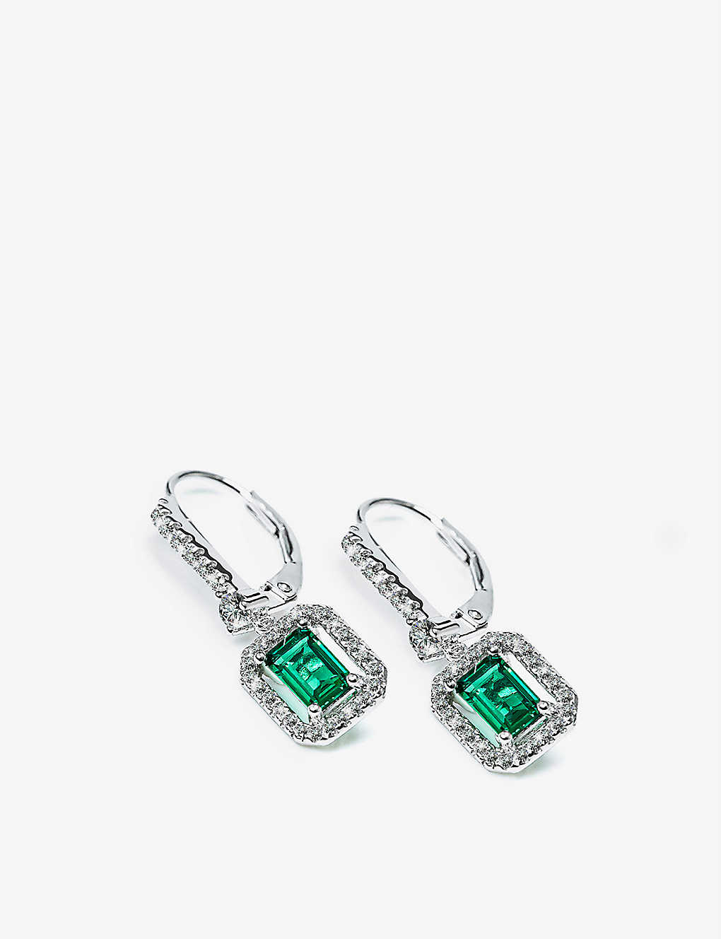 Carat London Womens Silver Moxie Sterling-silver And Cubic Zirconia Earrings
