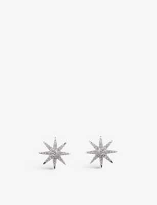 Carat London Vega Crystal-embellished Stud Earrings In Silver