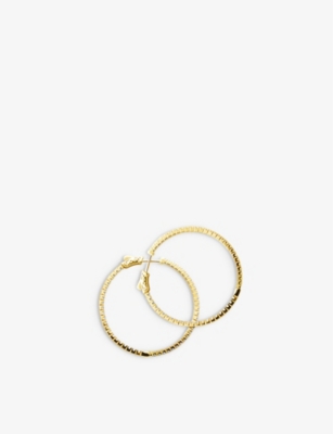 Shop Carat London Women's Gold Amaia Gold-plated Vermeil Sterling Silver And Cubic Zirconia Hoop Earrings