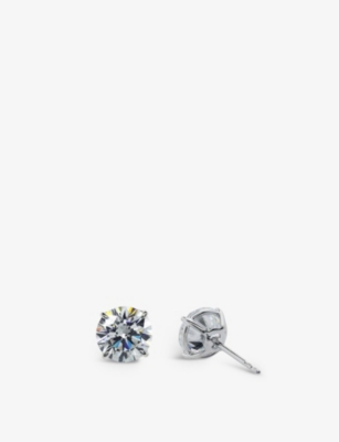 Shop Carat London Women's Silver Round-shaped Sterling Silver 0.75ct Eq Cubic Zirconia Stud Earrings