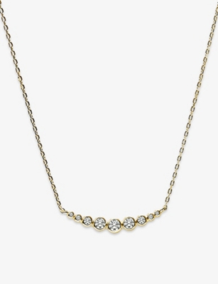 CARAT LONDON: Carissa yellow gold-plated vermeil sterling silver and cubic zirconia necklace