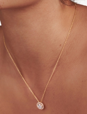 Carat London Womens Gold Gwen Round Borderset Yellow Gold-plated Vermeil Sterling Silver And 1.25ct  In Gold