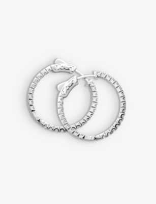 Carat London Womens Silver Cassia Sterling-silver And Cubic Zirconia Hoop Earrings In Silver