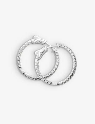 Shop Carat London Womens Silver Cassia Sterling-silver And Cubic Zirconia Hoop Earrings