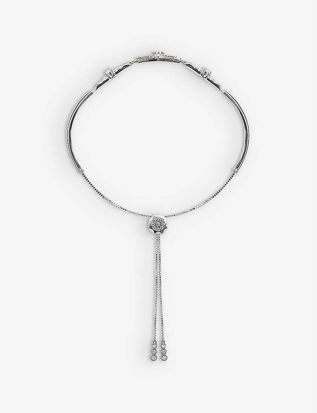 Carat London Womens Silver Celestia Star-shaped Pendant Sterling Silver And Cubic Zirconia Bracelet