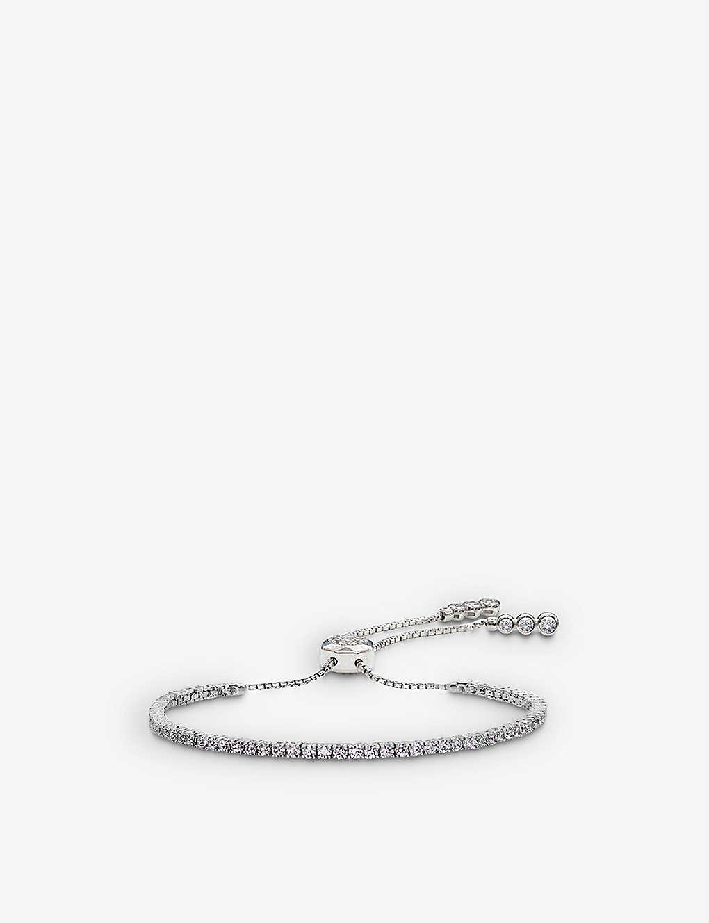 Carat London Womens Silver Lexi Sterling-silver And Cubic Zirconia Bracelet