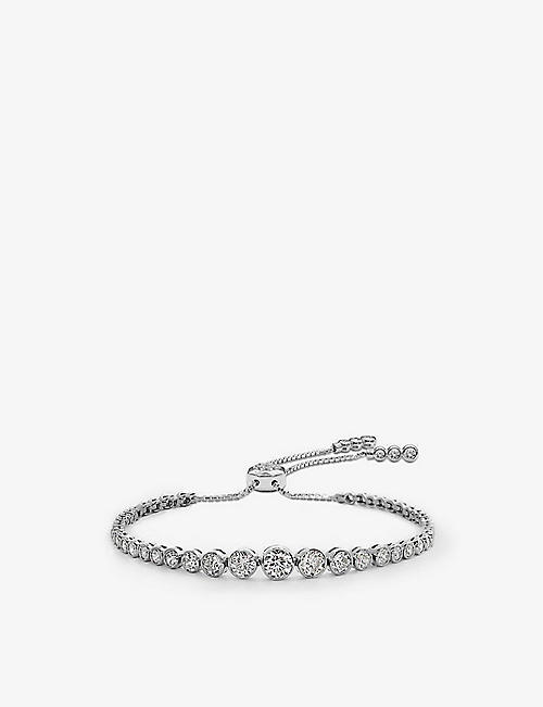 CARAT LONDON: Quentin sterling silver and 2.56ct cubic zirconia bracelet