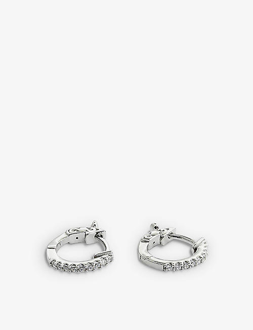 CARAT LONDON: Baby sterling silver and cubic zirconia hoop earrings