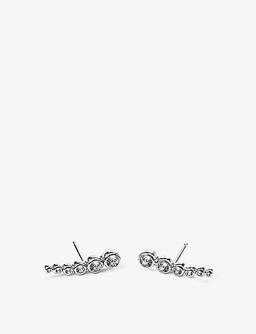 CARAT LONDON: Carissa sterling silver and cubic zirconia climber earrings