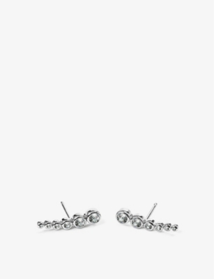 CARAT LONDON CARAT LONDON WOMEN'S SILVER CARISSA STERLING SILVER AND CUBIC ZIRCONIA CLIMBER EARRINGS,63835831