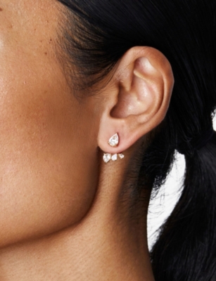 CARAT LONDON: Navis sterling-silver and crystal stud earrings