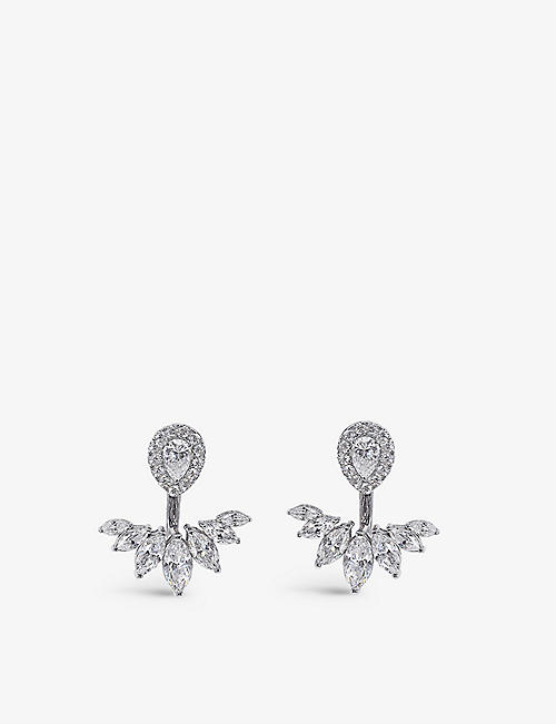 CARAT LONDON: Suriya sterling-silver and cubic zirconia earrings