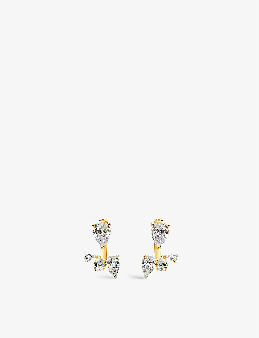 Carat London Womens Gold Navis Yellow Gold-plated Vermeil Sterling Silver And Cubic Zirconia Ear Jac