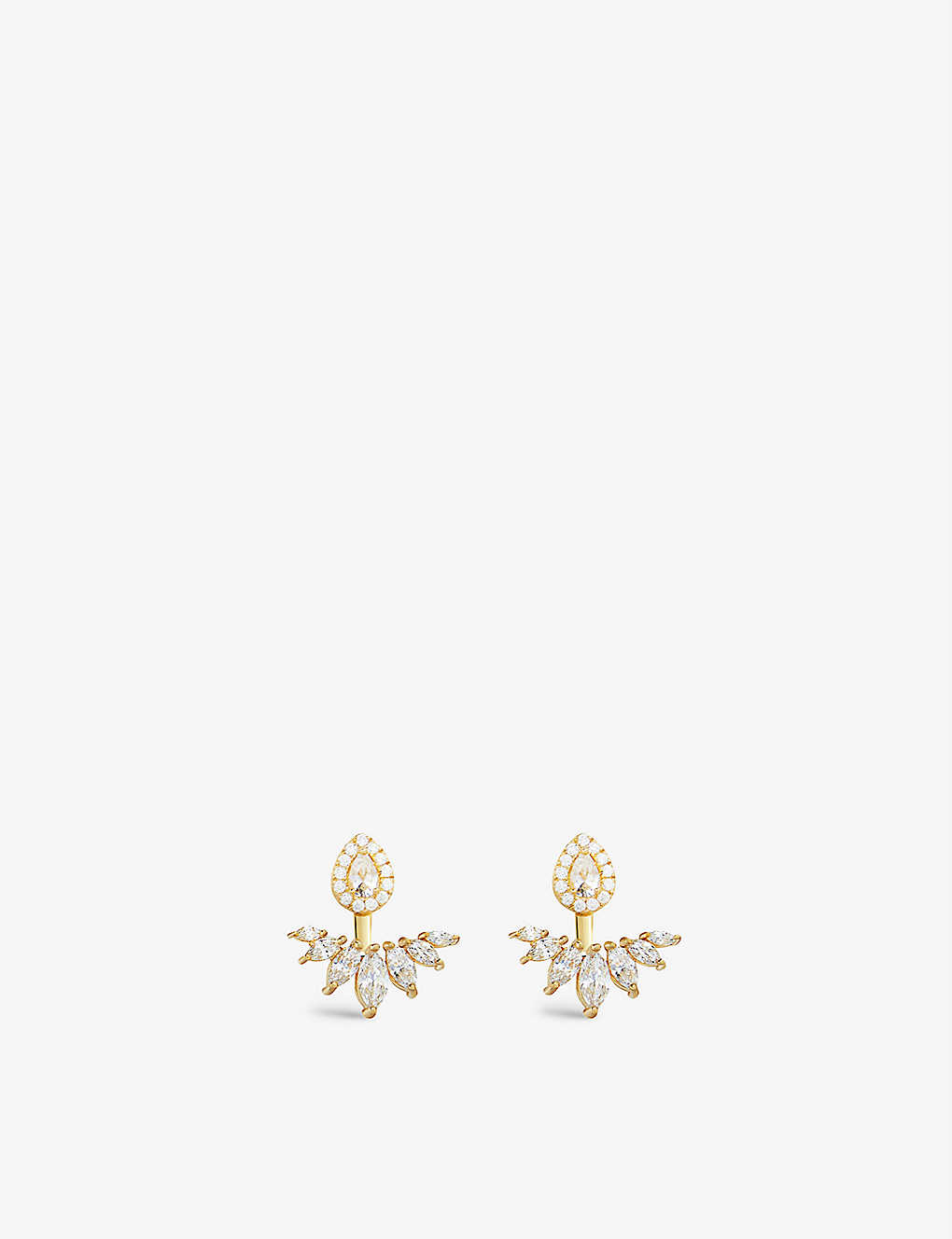 Carat London Womens Gold Suriya Yellow Gold-plated Vermeil Sterling Silver And Cubic Zirconia Ear Ja
