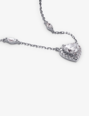 Shop Carat London Women's Silver Cora Heart Sterling-silver And Cubic Zirconia Necklace