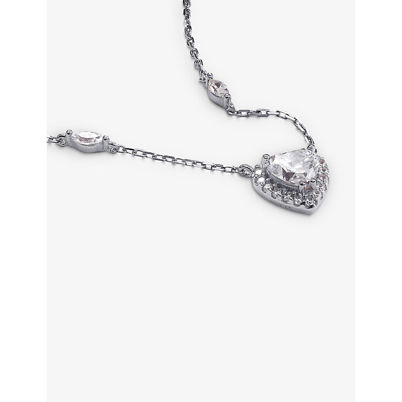 Shop Carat London Women's Silver Cora Heart Sterling-silver And Cubic Zirconia Necklace