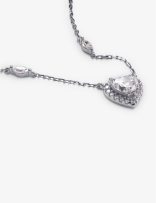 CARAT LONDON: Cora heart sterling-silver and cubic zirconia necklace
